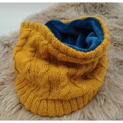 Snood tricot torsadé Moutarde