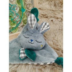 Mini doudou gris et vert