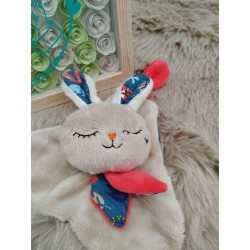 Mini doudou beige et corail