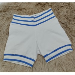 Short en jersey blanc et bleu